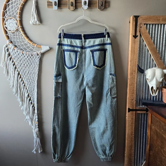 POL Denim Cargo Joggers Nwot - Picture 5 of 7